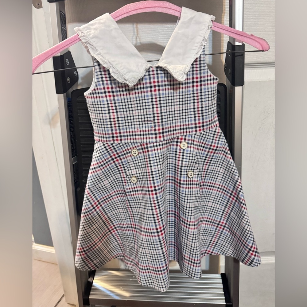 Janie and Jack Plaid Dress with White Collar